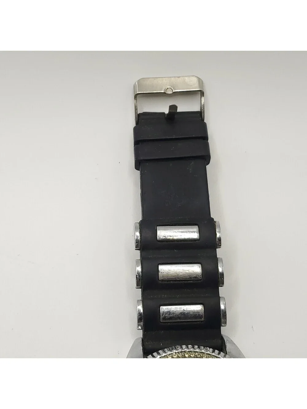 Techno Pave Mens Watch Silver Dial 45mm New Battery